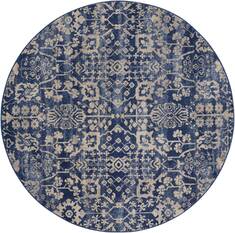 Nourison Somerset Blue Round 5'6" X 5'6" Area Rug  805-103979