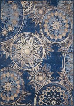 Nourison Somerset Blue Rectangle 5x7 ft Polyester Carpet 103992