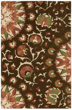 Nourison SUZANI Brown Rectangle 2x4 ft Wool Carpet 104237
