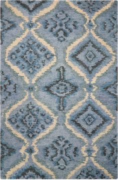 Nourison TAHOE MODERN Blue Rectangle 8x11 ft Wool Carpet 104480
