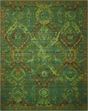 Nourison Timeless Green Rectangle 10x13 ft Wool Carpet 104561