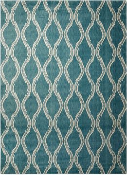 Nourison TRANQUILITY Blue Rectangle 9x13 ft nylon Carpet 104663