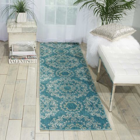 Nourison TRANQUILITY Blue Runner 22 X 76 Area Rug 99446262400 805-104674 Image 1