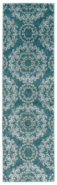 Nourison TRANQUILITY Blue Runner 6 to 9 ft nylon Carpet 104674
