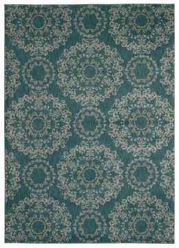 Nourison TRANQUILITY Blue Rectangle 4x6 ft nylon Carpet 104675
