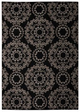 Nourison TRANQUILITY Black Rectangle 5x7 ft nylon Carpet 104680