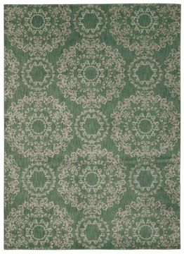 Nourison TRANQUILITY Green Rectangle 4x6 ft nylon Carpet 104689