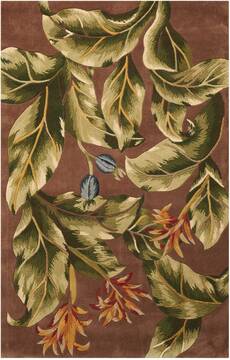 Nourison Tropics Multicolor Rectangle 5x8 ft Wool Carpet 104703