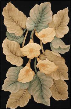 Nourison Tropics Black 3'6" X 5'6" Area Rug  805-104718