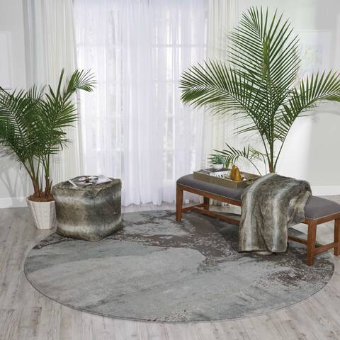 Nourison Twilight Grey Round 80 X 80 Area Rug 805-104787 Image 3