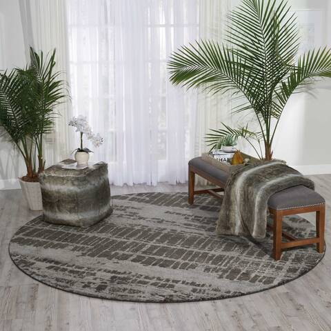 Nourison Twilight Grey Round 80 X 80 Area Rug 805-104807 Image 3