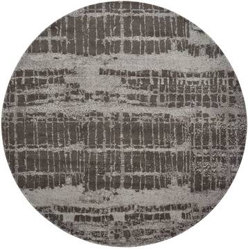 Nourison Twilight Grey Round 7 to 8 ft Lucxelle Carpet 104807