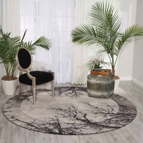 Nourison Twilight Grey Round 80 X 80 Area Rug 805-104865 Image 3