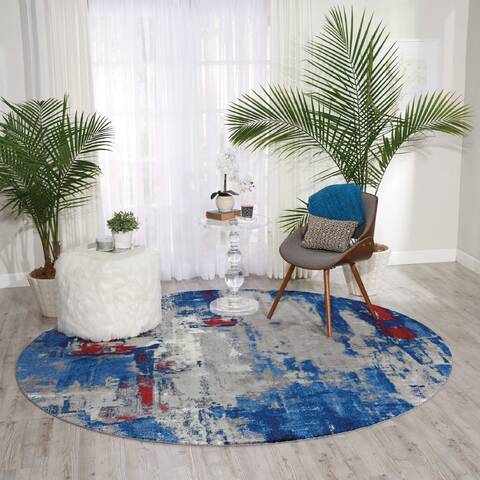 Nourison Twilight Grey Round 80 X 80 Area Rug 805-104883 Image 3