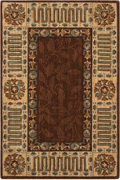 Nourison VALLENCIERRE Brown Rectangle 2x3 ft Wool Carpet 105136