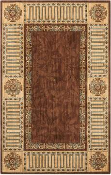 Nourison Vallencierre Brown Rectangle 4x6 ft Wool Carpet 105138
