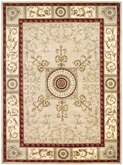 Nourison VERSAILLES PALACE Beige Rectangle 8x11 ft Wool Carpet 105177
