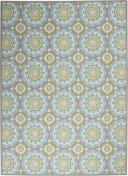 Nourison Sun N' Shade Green Rectangle 10x13 ft Polyester Carpet 105386