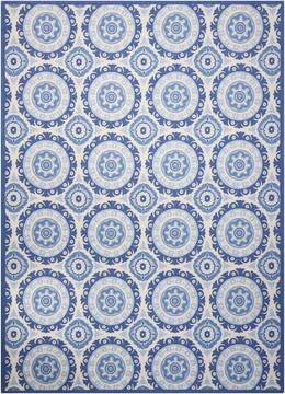Nourison Sun N' Shade Blue Rectangle 10x13 ft Polyester Carpet 105396