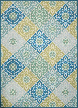 Nourison Sun N' Shade Blue Rectangle 10x13 ft Polyester Carpet 105430