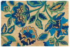 Waverly WAV17 GREETINGS Blue Square 4 ft and Smaller coir Carpet 105648
