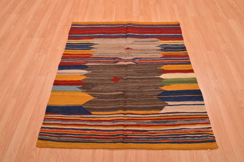 Kilim Red Square Hand Knotted 37 X 43 Area Rug 130-105837 Image 12