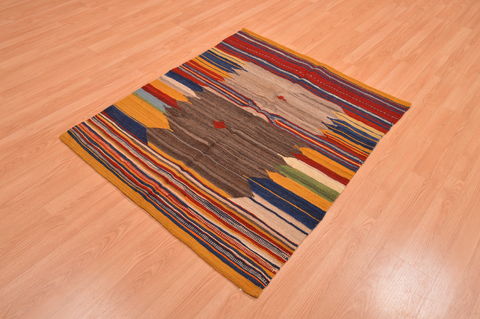 Kilim Red Square Hand Knotted 37 X 43 Area Rug 130-105837 Image 1