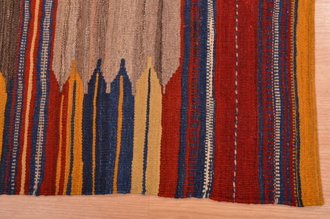 Kilim Red Square Hand Knotted 37 X 43 Area Rug 130-105837 Image 5