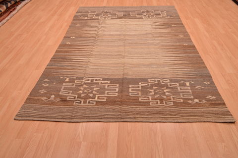 Kilim Beige Hand Knotted 59 X 86 Area Rug 130-105842 Image 1