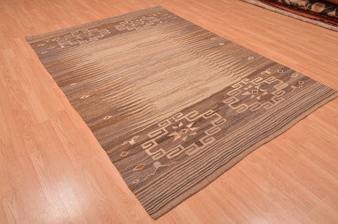 Kilim Beige Hand Knotted 59 X 86 Area Rug 130-105842 Image 5