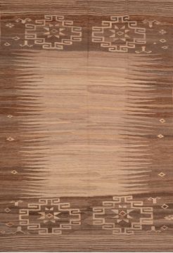 Persian Kilim Beige Rectangle 6x9 ft Wool Carpet 105842