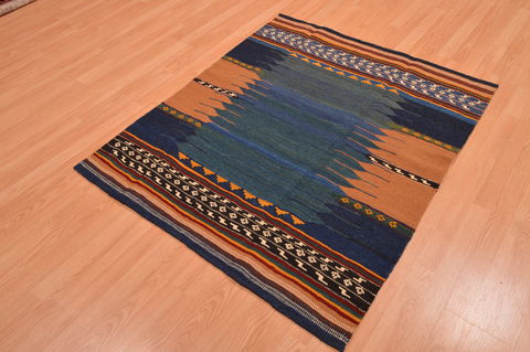 Kilim Blue Flat Woven 311 X 47  Area Rug 130-105875 Image 2