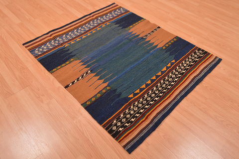 Kilim Blue Flat Woven 311 X 47  Area Rug 130-105875 Image 3