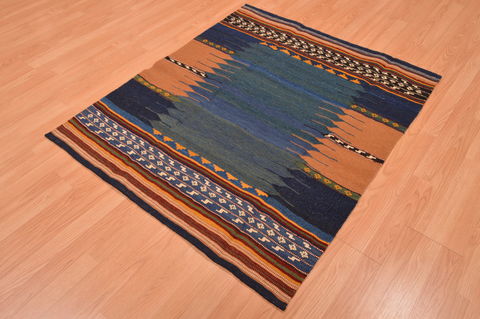 Kilim Blue Flat Woven 311 X 47  Area Rug 130-105875 Image 4