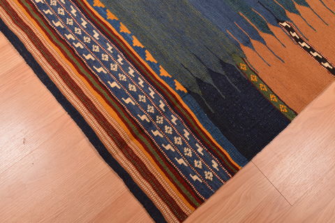 Kilim Blue Flat Woven 311 X 47  Area Rug 130-105875 Image 5