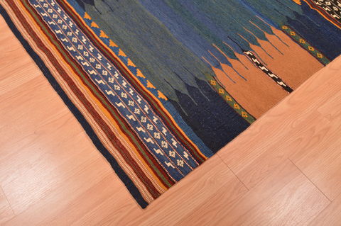 Kilim Blue Flat Woven 311 X 47  Area Rug 130-105875 Image 7