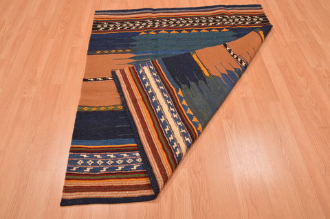 Kilim Blue Flat Woven 311 X 47  Area Rug 130-105875 Image 8