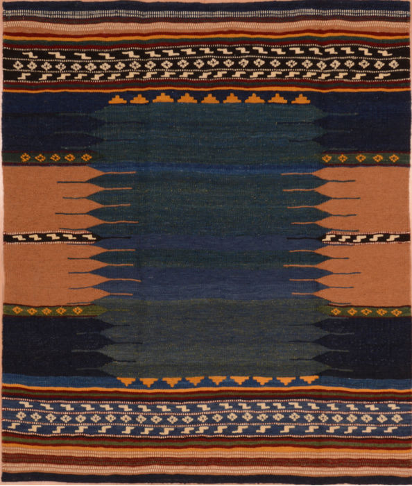 Kilim Blue Flat Woven 311 X 47  Area Rug 130-105875 Image 0