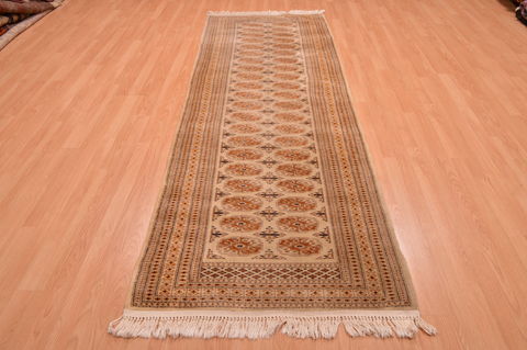 Bokhara Beige Runner Hand Knotted 42 X 95 Area Rug 134-105887 Image 1