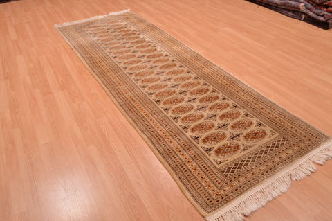 Bokhara Beige Runner Hand Knotted 42 X 95 Area Rug 134-105887 Image 3