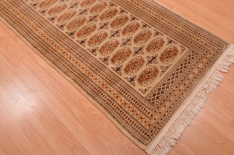 Bokhara Beige Runner Hand Knotted 42 X 95 Area Rug 134-105887 Image 8