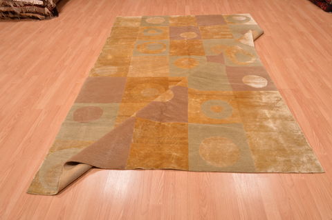 Modern Beige Hand Knotted 60 X 91 Area Rug 134-105888 Image 11