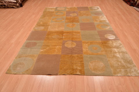 Modern Beige Hand Knotted 60 X 91 Area Rug 134-105888 Image 4