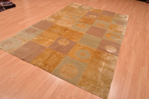 Modern Beige Hand Knotted 60 X 91 Area Rug 134-105888 Image 5
