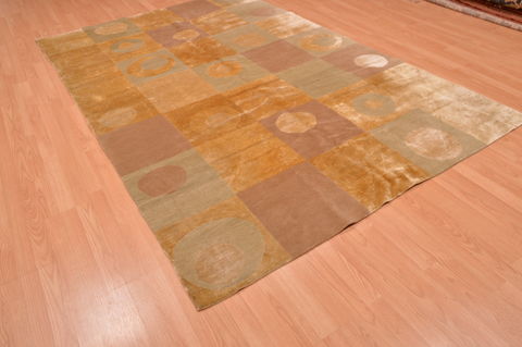 Modern Beige Hand Knotted 60 X 91 Area Rug 134-105888 Image 6