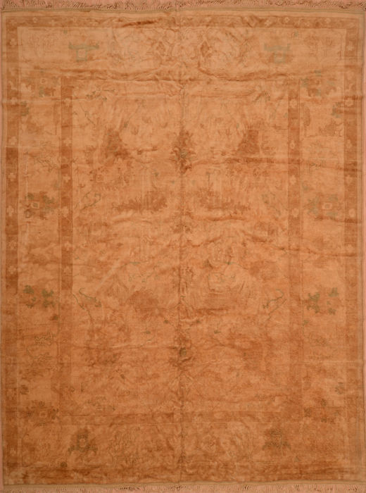 Oushak Beige Hand Knotted 100 X 128 Area Rug 100-105893 Image 0