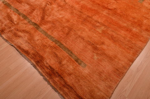 Gabbeh Orange Hand Knotted 100 X 121 Area Rug 100-105896 Image 11