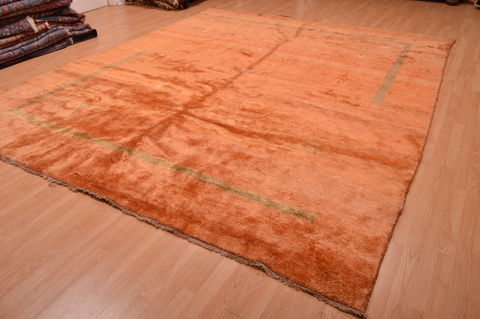 Gabbeh Orange Hand Knotted 100 X 121 Area Rug 100-105896 Image 6