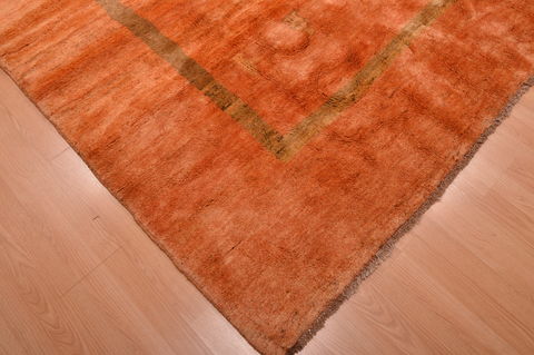 Gabbeh Orange Hand Knotted 100 X 121 Area Rug 100-105896 Image 8