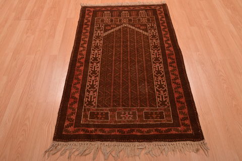 Baluch Brown Hand Knotted 30 X 48 Area Rug 100-105904 Image 1